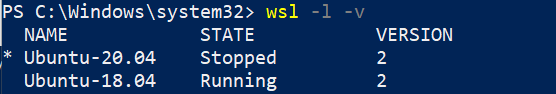 List WSL Version