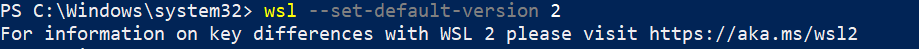  Establecer la versión predeterminada de WSL 