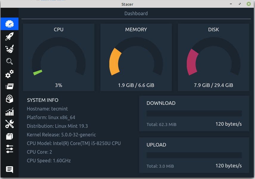 Stacer Linux System Monitoring