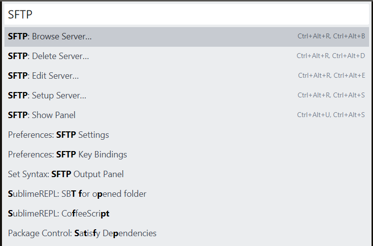 Sublime Text sFTP Options