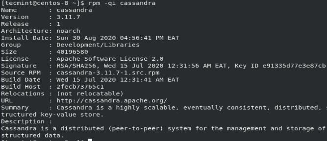 Verificar la instalación de Apache Cassandra
