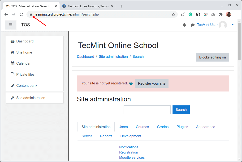 Moodle Site Running on HTTPS