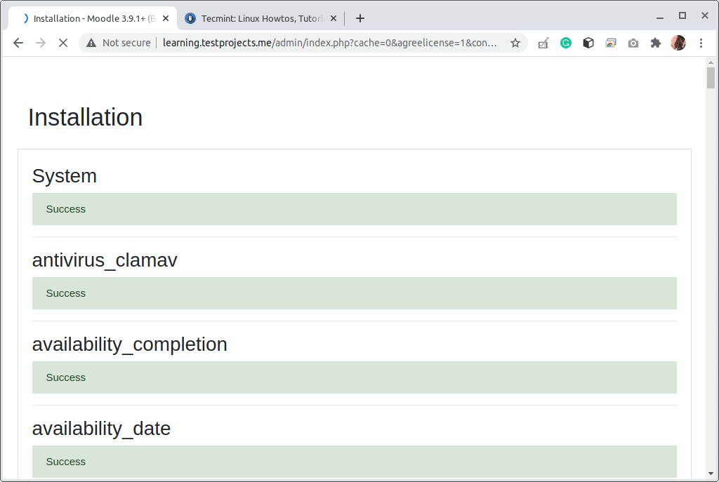 Moodle Installation