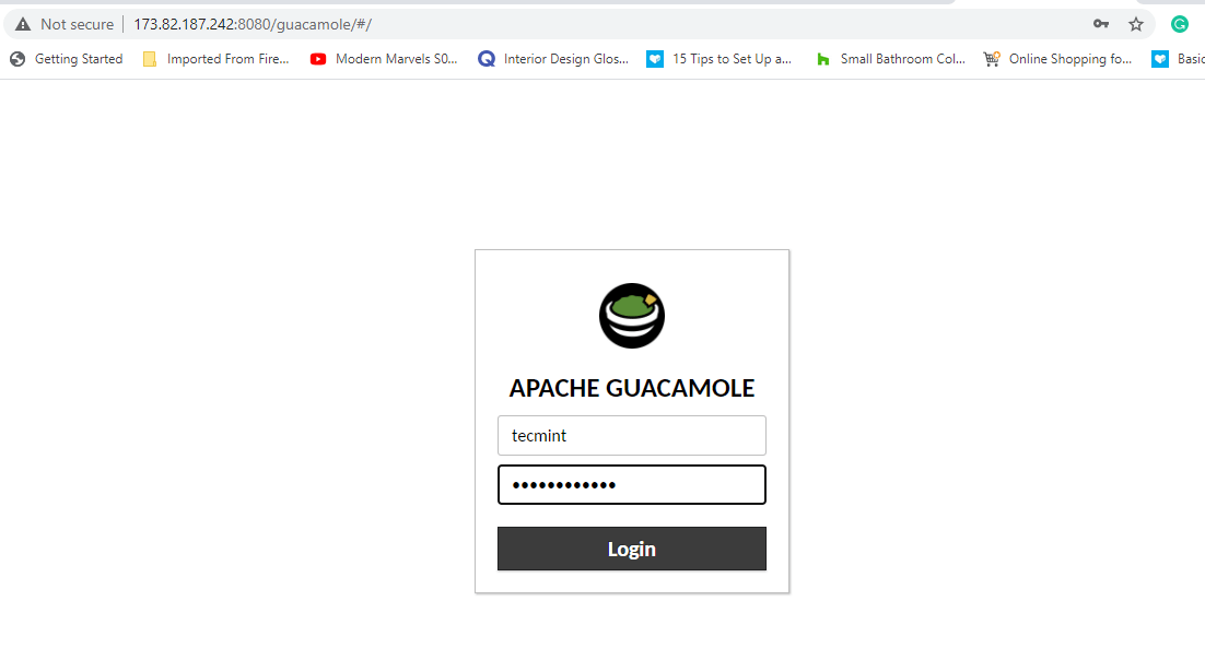 Apache Guacamole Login