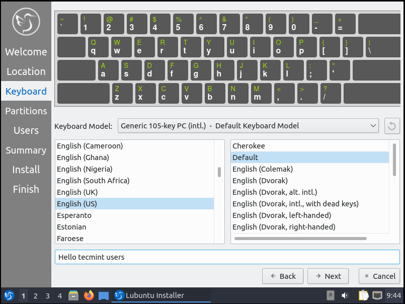  Elegir diseño de teclado 