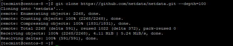Git Clone Netdata in CentOS