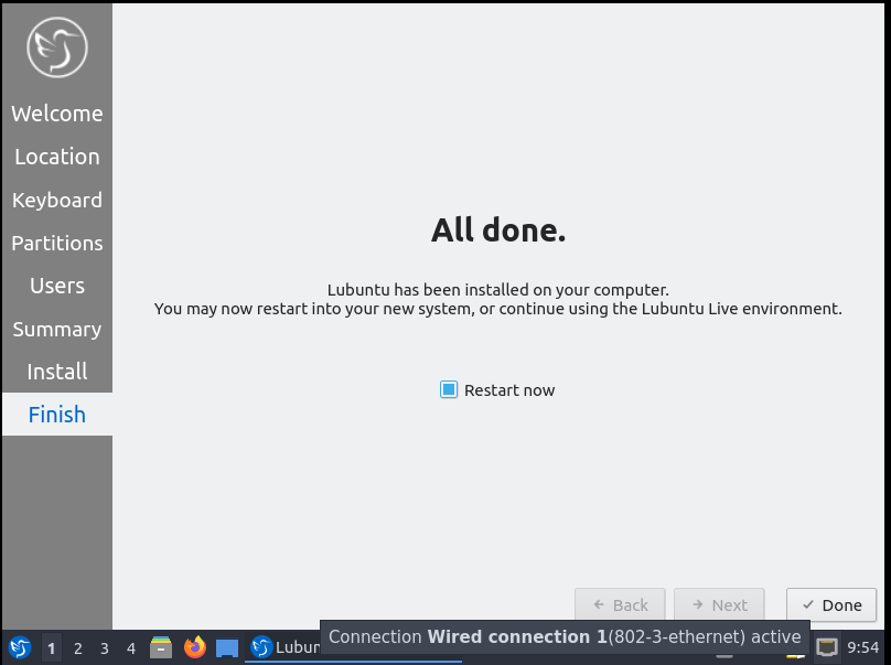 Lubuntu Installation Complete