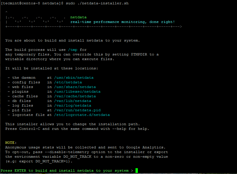 Netdata Installation on CentOS