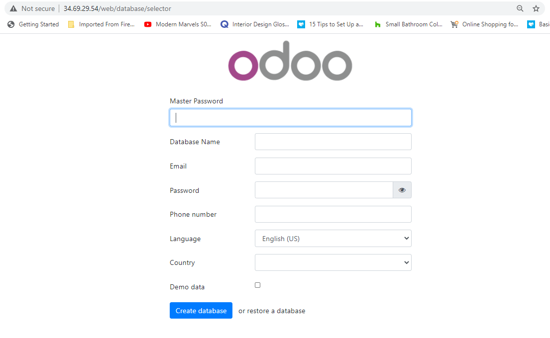 Odoo Setup in CentOS 8