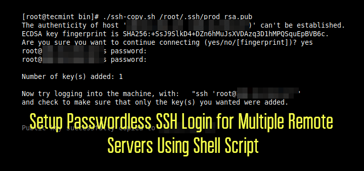 Passwordless SSH Login for Multiple Remote Servers