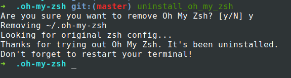 Remove Oh-My-Zsh in Ubuntu
