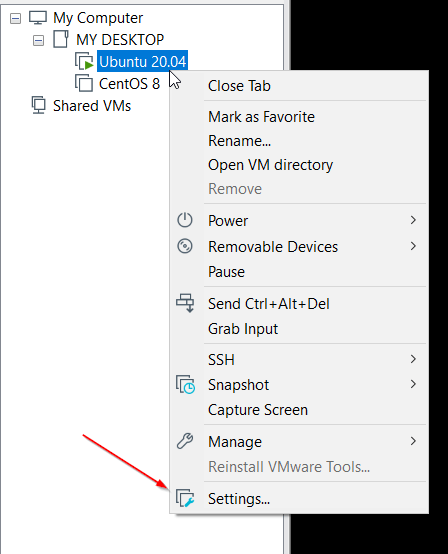 VMWare Host Settings