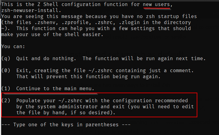 Zsh Default Parameters