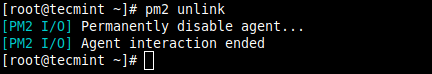 Unlink Nodejs Server from PM2 Web Dashboard