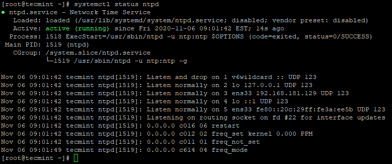 Check NTP Status