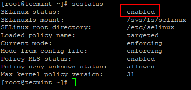 Check SELinux Status