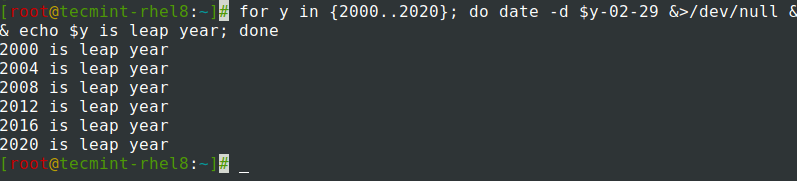 Find Leap Year in Linux
