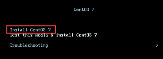 Install CentOS 7 Boot Menu
