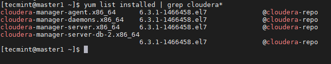 List Installed Cloudera Packages