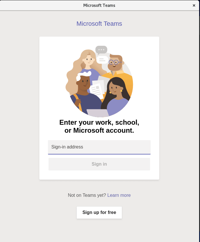 Microsoft Teams Sign-in