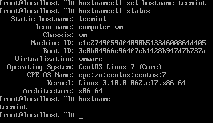  Establecer Nombre de host en CentOS 