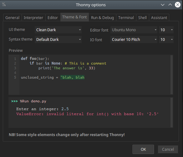 Thonny IDE Theme