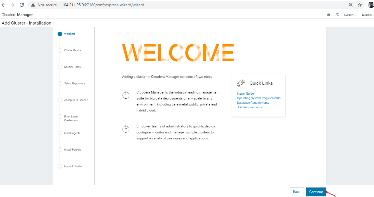 Cloudera Manager Cluster Installation