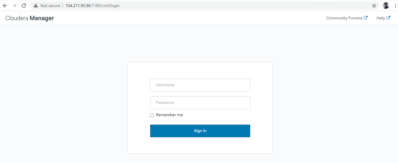 Cloudera Manager Login