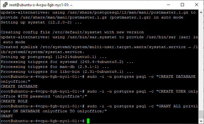 Crear base de datos PostgreSQL