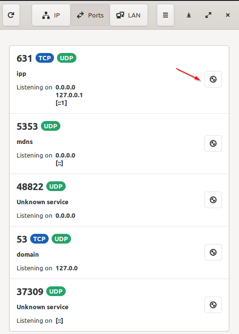 List Linux Ports Information