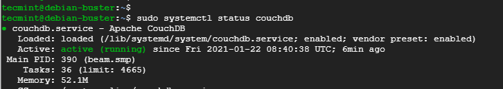  Verificar el estado de CouchDB 