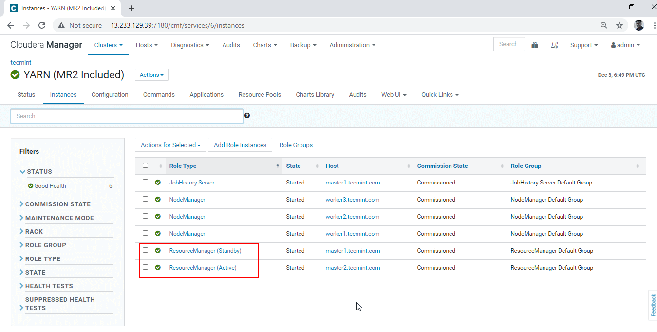 Check Resource Manager High Availability