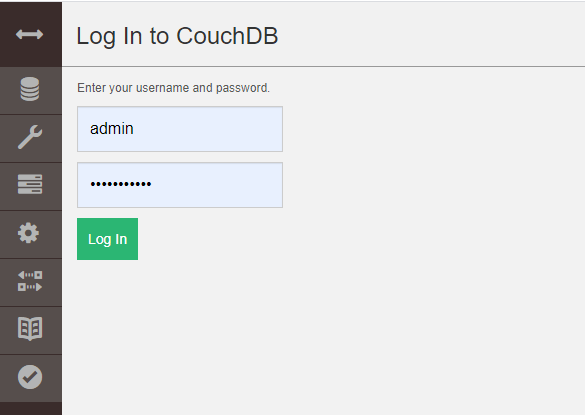 CouchDB Admin Login