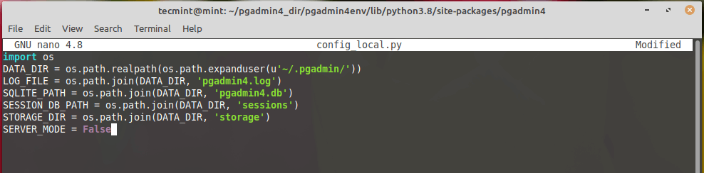  Create P Configuración de gAdmin4 