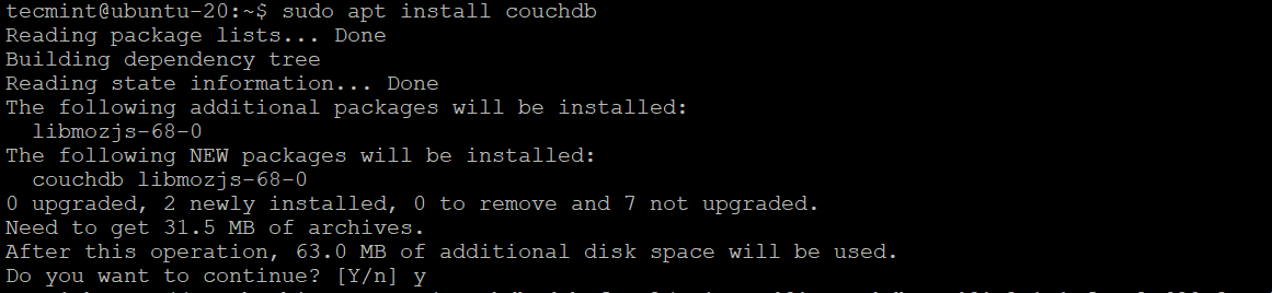 Install CouchDB in Ubuntu