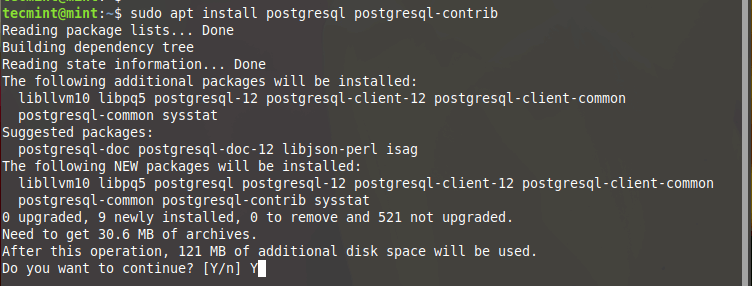 Install PostgreSQL on Linux Mint