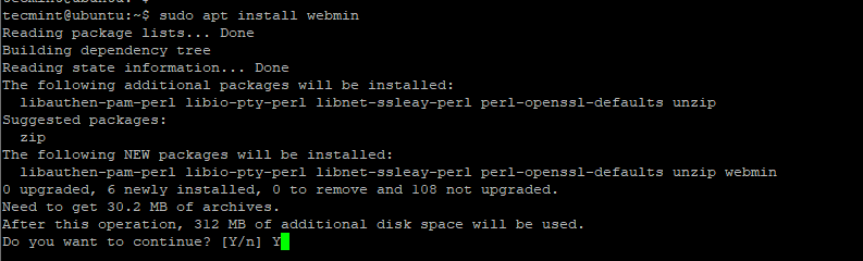  Instalar Webmin en Ubuntu 