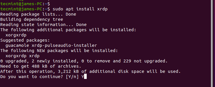 Install Xrdp on Ubuntu