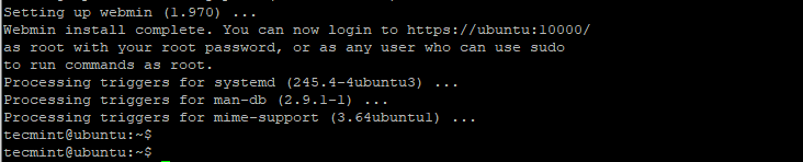 Installation of Webmin on Ubuntu