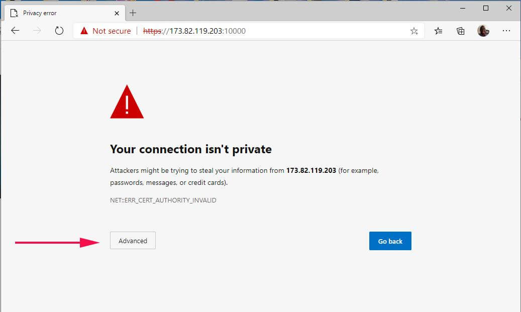 Self Signed SSL Certificate Warning