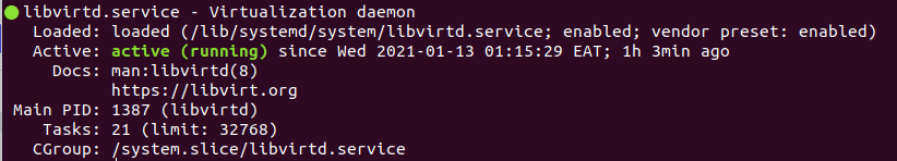 Verify libvirtd Status