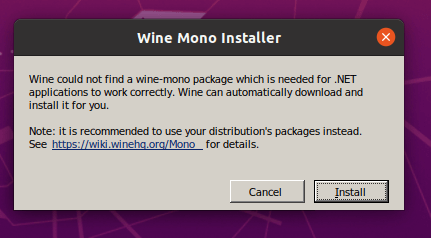 Wine mono installer