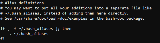 Bashrc Alias Definition