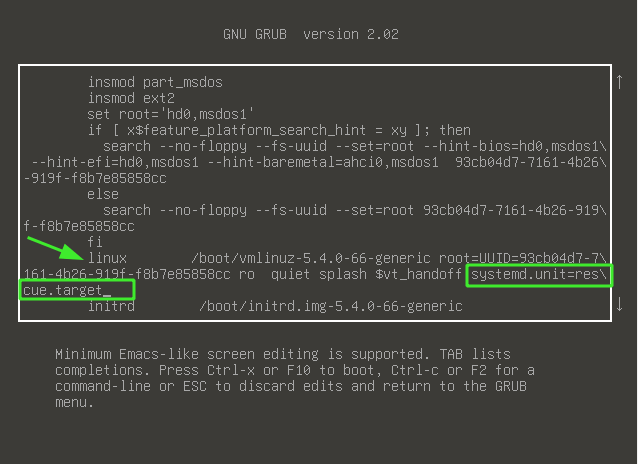  Editar parámetros de Ubuntu Grub 