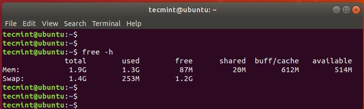 Comprobar el uso de memoria de Linux