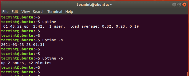 Check Linux System Uptime