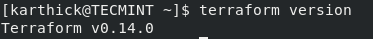 Check the Terraform version