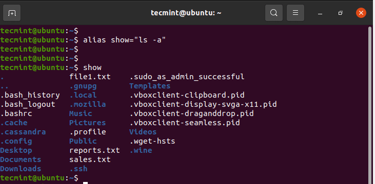 Create Alias in Linux