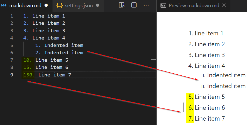 Create Oredered List