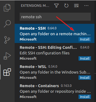 Install Remote SSH in VSCode